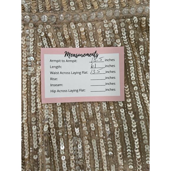 Mac Duggal Dress 93629 Rose Gold Long Sleeve Sequin Column Gown Size 6 - Picture 5 of 6